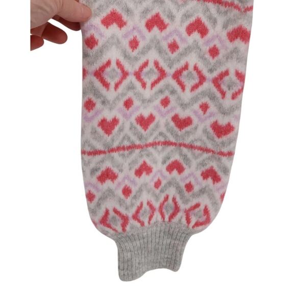 NWT LOFT Heart Love Sweater Women's Nordic Fair Isle Chunky Winter Cozy Size XS - Picture 7 of 9